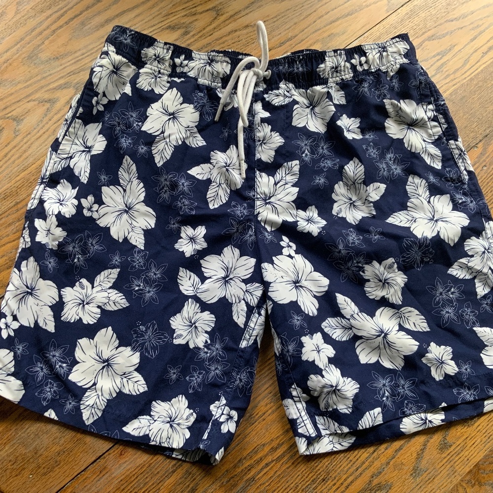 AMAZON Hawaiian print mesh lined swim shorts/Mens L/exc condition